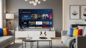 Utilizator care alege un abonament IPTV legal în România folosind criterii de siguranță și calitate