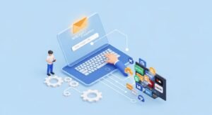 Ecran de televizor împărțit în două, afișând sport și filme românești prin intermediul unei aplicații IPTV player.