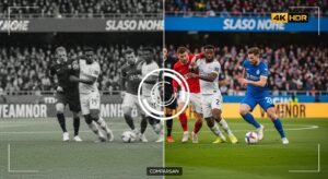 Comparație între calitatea video slabă (buffering) și streaming-ul 4K stabil.